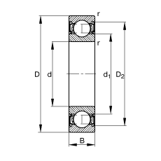 S S6205-2RSR,  DIN 625-1 ˜ʵҪߴ, ͸goɂȴܷ