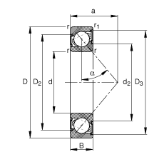 ǽ|S 7203-B-2RS-TVP, (j) DIN 628-1 (bio)(zhn)Ҫߴ|  = 40ɂ(c)ܷ