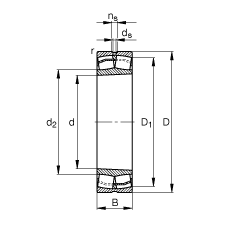 {ĝLS 22205-E1-K,  DIN 635-2 ˜ʵҪߴ, FףF 1:12